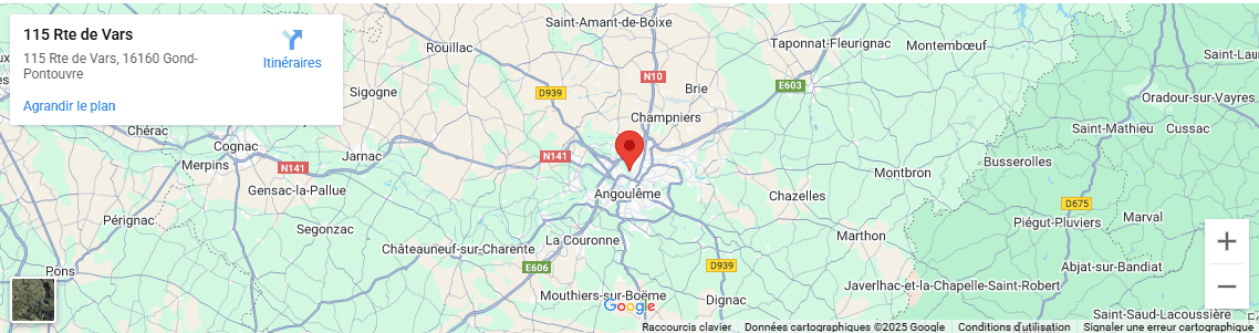 Image carte Google Froid Charente Climatisation F2C