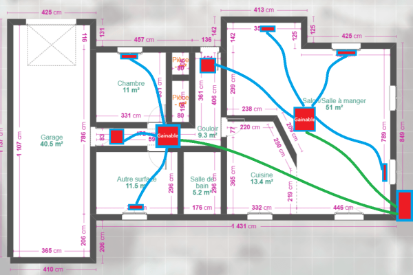 Pan installation climatisation gainable